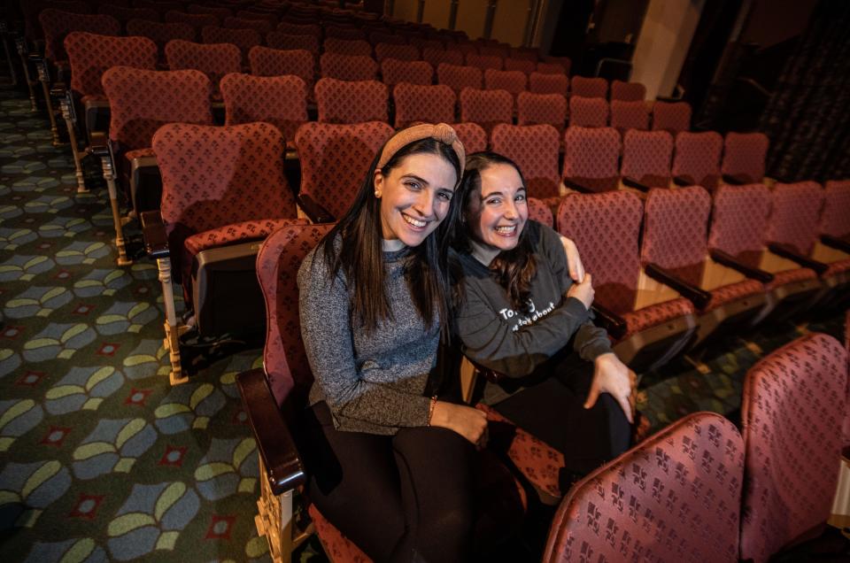 Sammi Cannold, left, director of the new Broadway show "How to Dance in Ohio," and actor Ashley Wool photographed at the Belasco Theater in New York City Nov. 30, 2023. The musical, based on a 2015 documentary, tells the story of a group of young people with autism who are preparing for their first Spring formal dance. Wool is among seven of the show's principal actors, all of whom are autistic. Both Cannold and Wool are Westchester County natives.