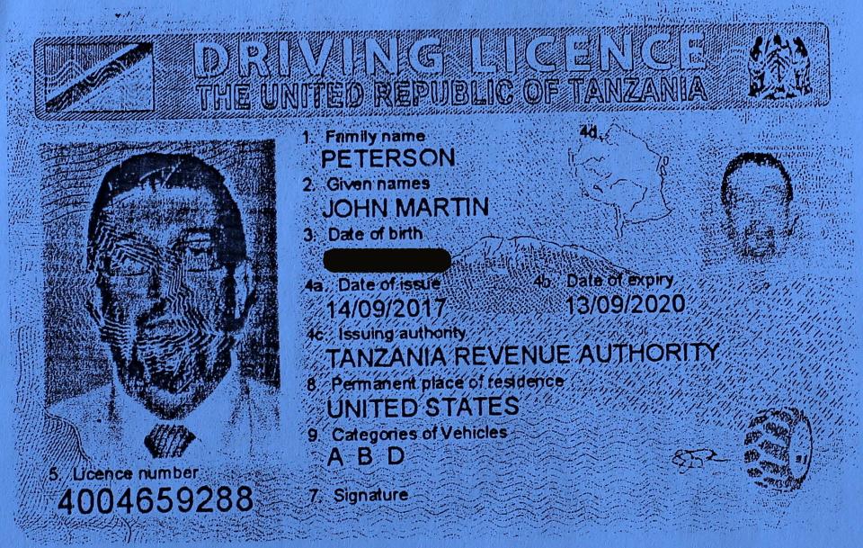 Rabia Issa's relatives kept a photocopy of John Peterson's driver's license, which they say police gave them after Issa's death.