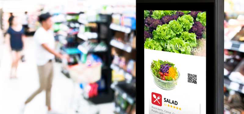 A smart produce display at a retailer.