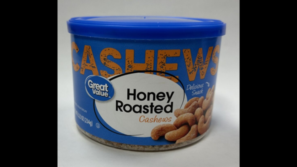 Walmart’s Great Value Honey Roasted Cashews, sold in 30 states and online, have been recalled.