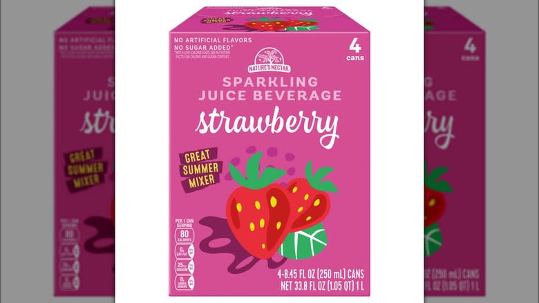 Box of strawberry sparkling juice