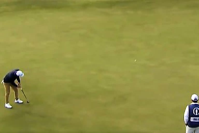 El espectacular putt de Emiliano Grillo en el 18 para quedar como puntero parcial del Open