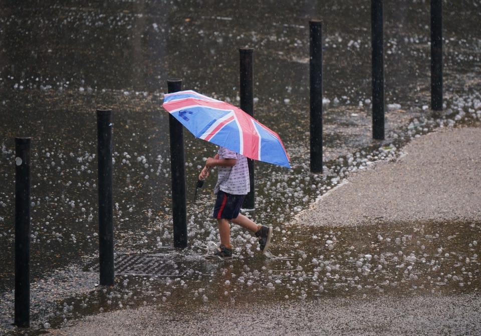 Several flood alerts remain in place on Monday after rain, thunder, and lightning swept across parts of the UK overnight (Yui Mok/PA Wire)