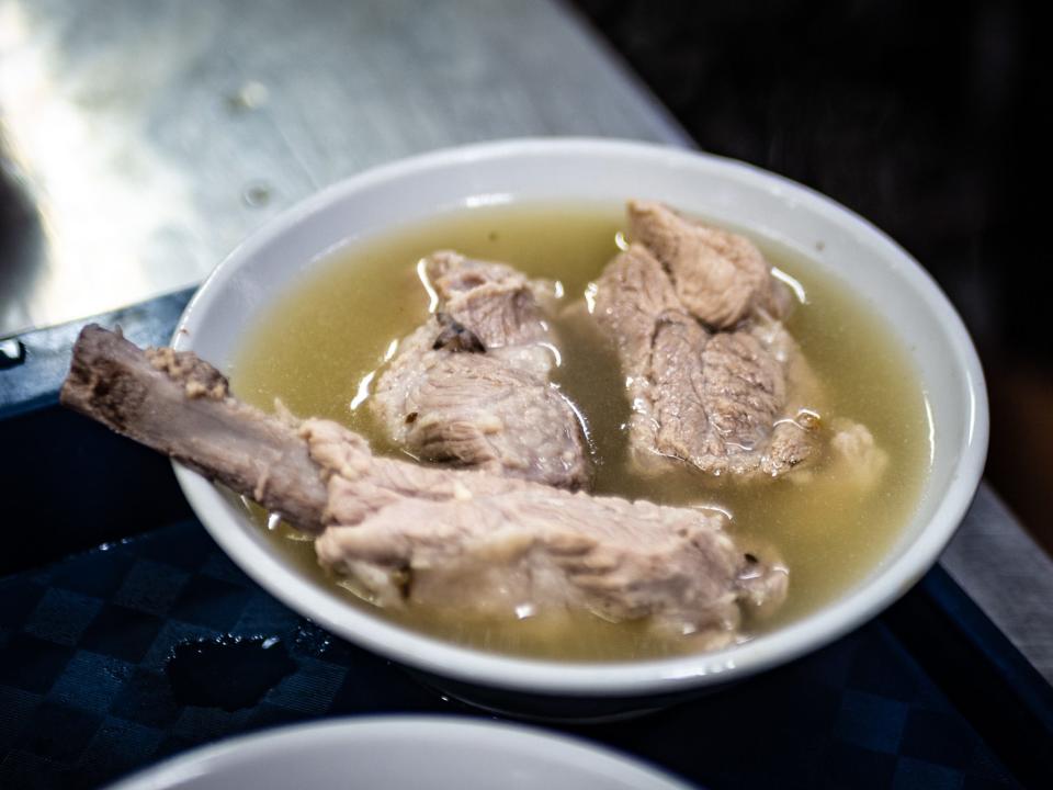 A bowl of pork-rib soup.