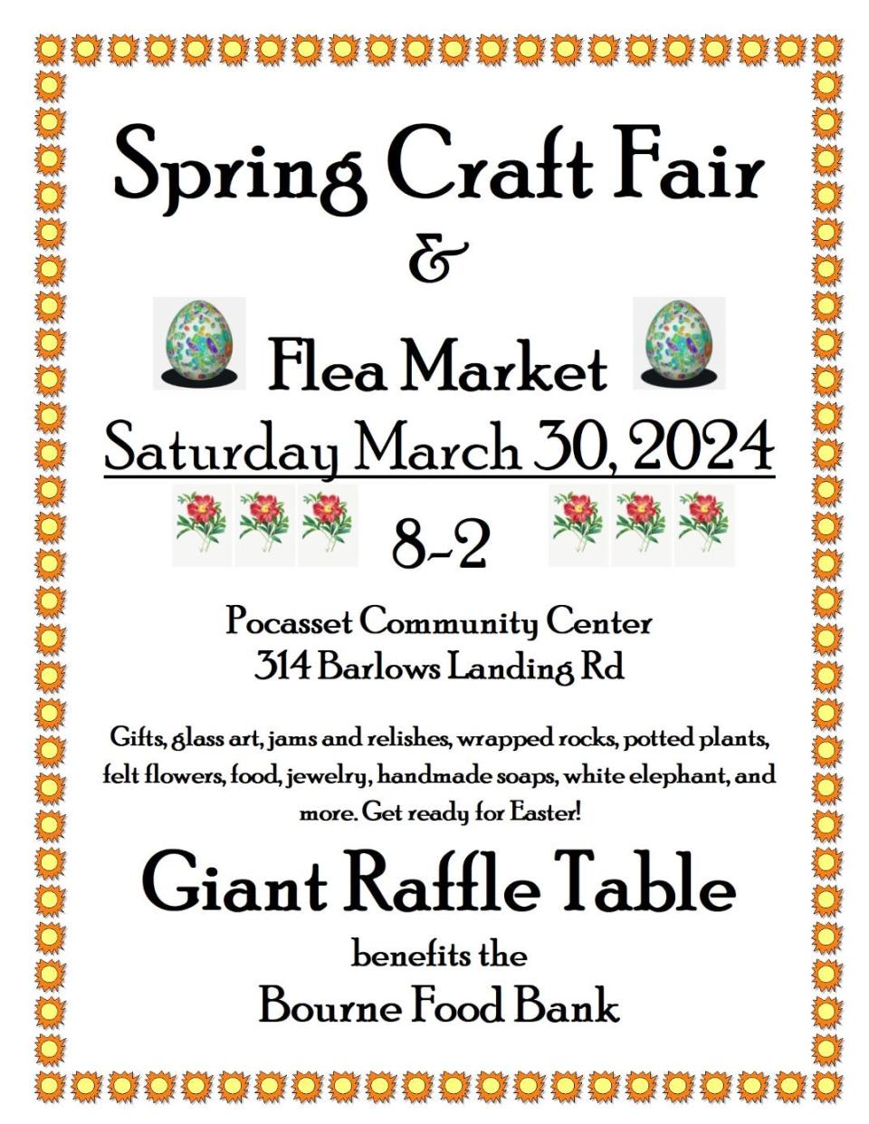 Poster for the Spring Craft Fair and Flea Market on March 30 in Pocasset