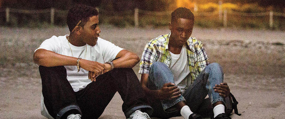 Jharrel Jerome as Kevin and Ashton Sanders as Chiron in 'Moonlight'. (Credit: A24)