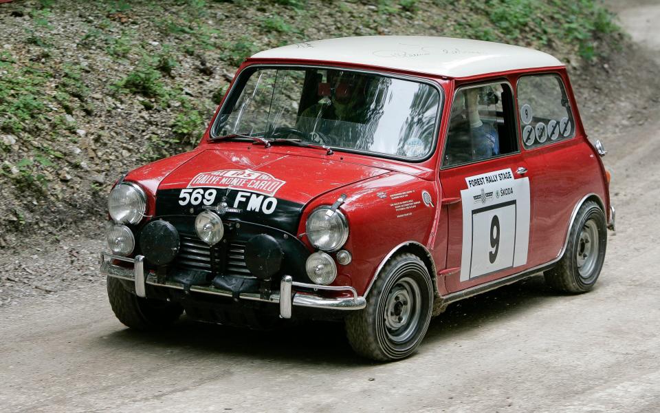 Raunoi Aaltonen (Mini) on rally stage at Goodwood Festival of Speed - John Colley