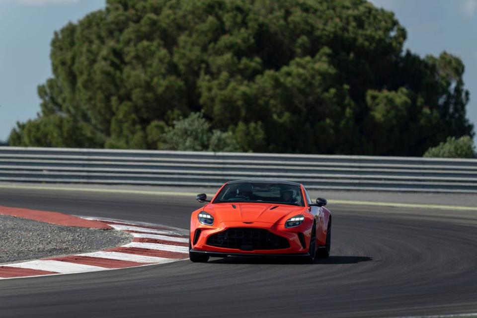 a red race car on a track