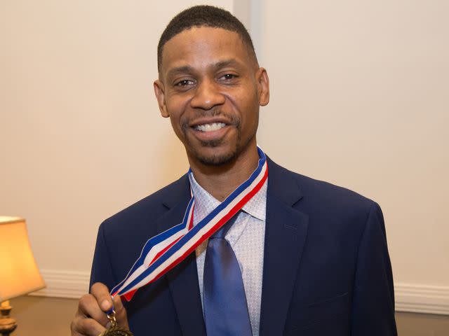 <p>Brian Stukes/Getty</p> Kecalf Franklin, Son of Aretha Franklin poses with the Legacy Award