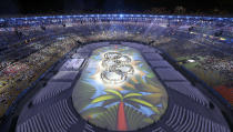 <p>Performers take part in the closing ceremony for the 2016 Rio Olympics on August 21, 2016. (REUTERS/Fabrizio Bensch) </p>