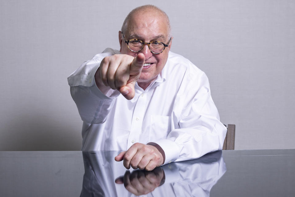 Filmmaker Errol Morris poses for a portrait to promote his film, "The Pigeon Tunnel" a documentary about John le Carré, during the Toronto International Film Festival, Tuesday, Sept. 12, 2023, in Toronto. (Photo by Joel C Ryan/Invision/AP)