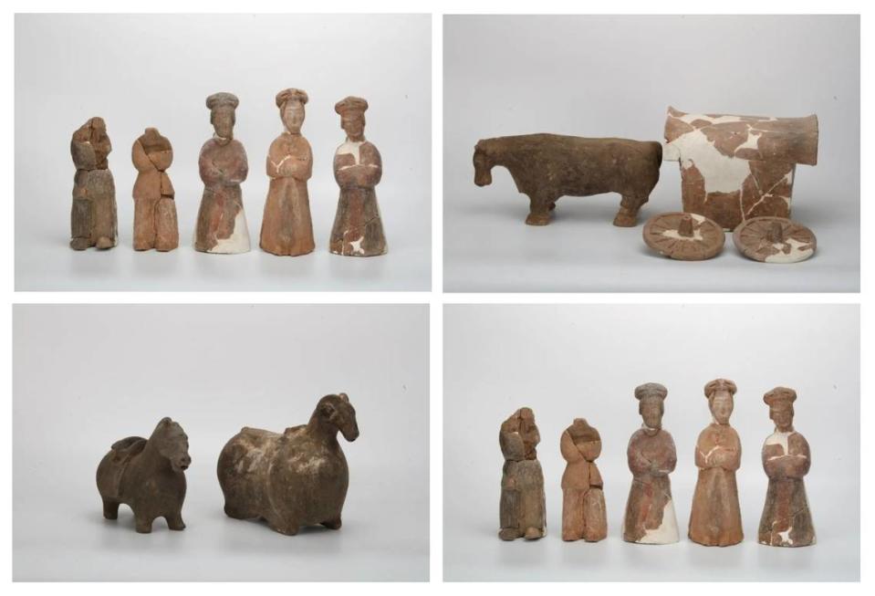 Ancient figurines unearthed from Sixteen Kingdoms burials.