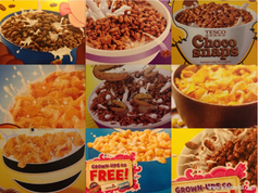 <span class="caption">Nine of the 13 cereal boxes examined in the study.</span> <span class="attribution"><span class="source">Maria Morgan</span>, <span class="license">Author provided</span></span>