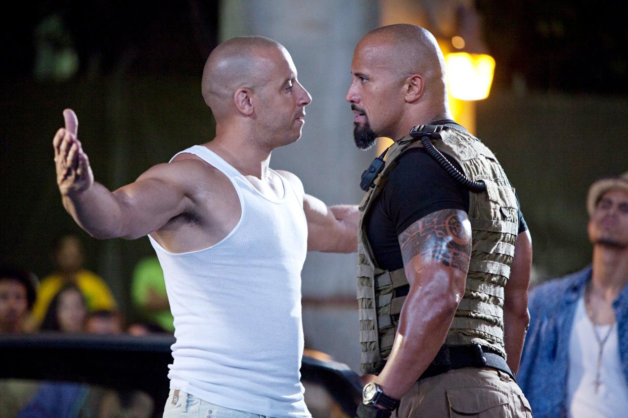 Vin Diesel and Dwanye Johnson (Credit: Universal)