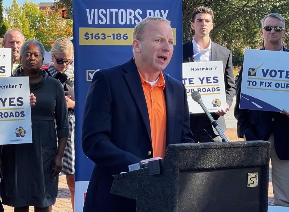 Bob Brookover, author of a Clemson University study, said a penny tax for roads will not only improve Spartanburg County's infrastructure, but generate an impact of $573 million to the local economy over six years, Wednesday, Oct. 18.