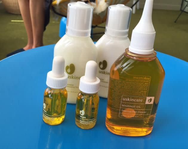 There's a wide range of organic products used in the spa or for purchase. Photo: Jennifer Fletcher