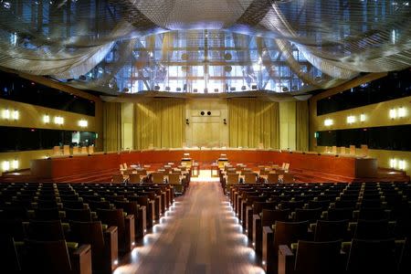 A general view shows the main courtroom of the European Court of Justice in Luxembourg January 26, 2017. Picture taken January 26, 2017. REUTERS/Francois Lenoir