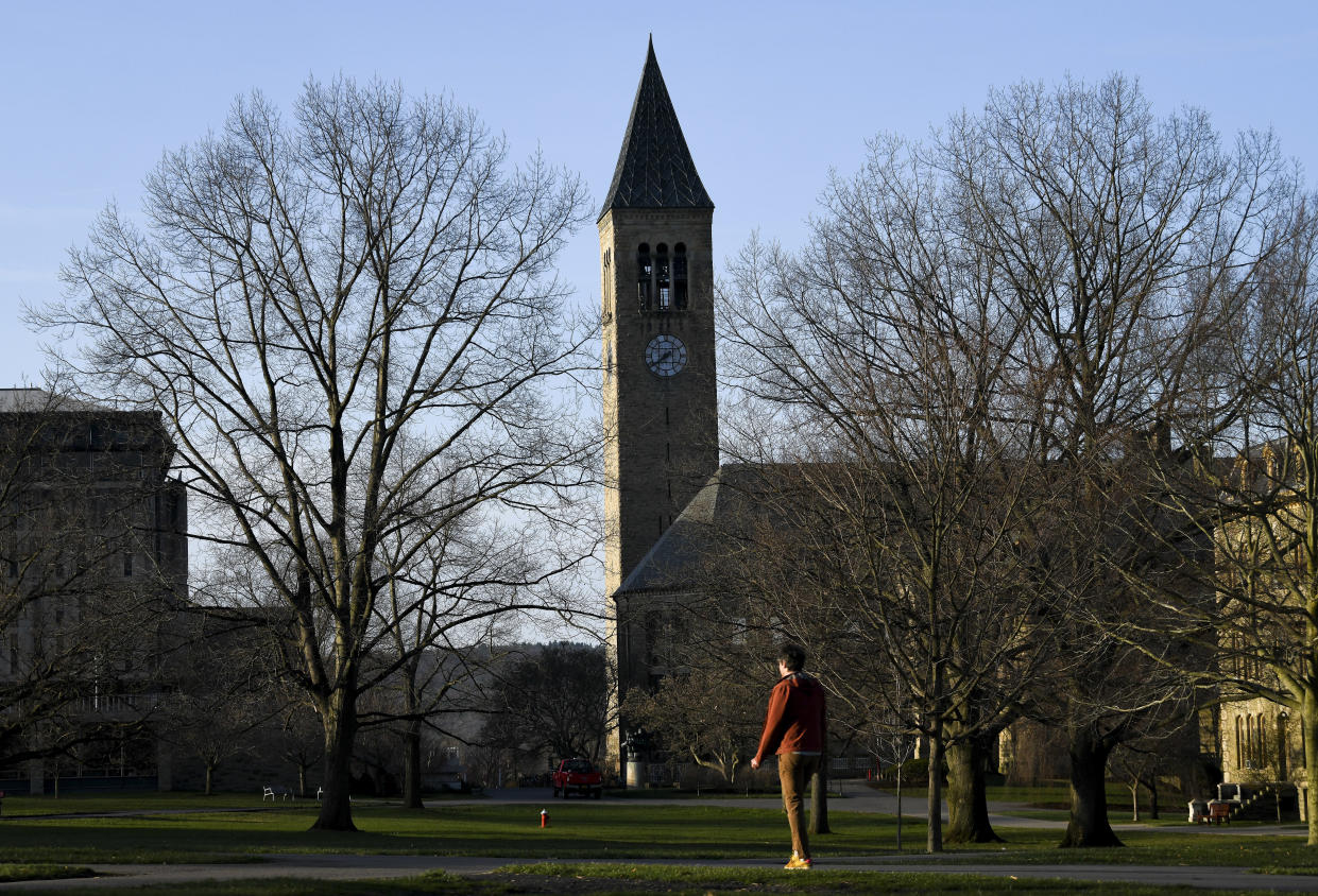 The campus of Cornell University, which has an opening for president, in Ithaca, N.Y., April 11, 2023. (Heather Ainsworth/The New York Times)