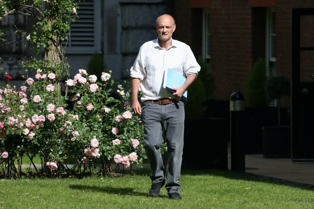 Dominic Cummings, senior aide to Prime Minister Boris Johnson, arrives to make a statement