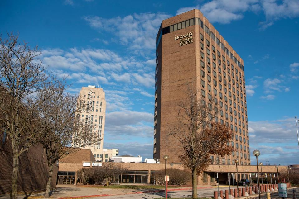 McCamly Plaza Hotel is pictured on Monday, Nov. 9, 2020, in Battle Creek. Battle Creek Unlimited, the new owner of McCamly Plaza Hotel, announced renovation plans in 2022.