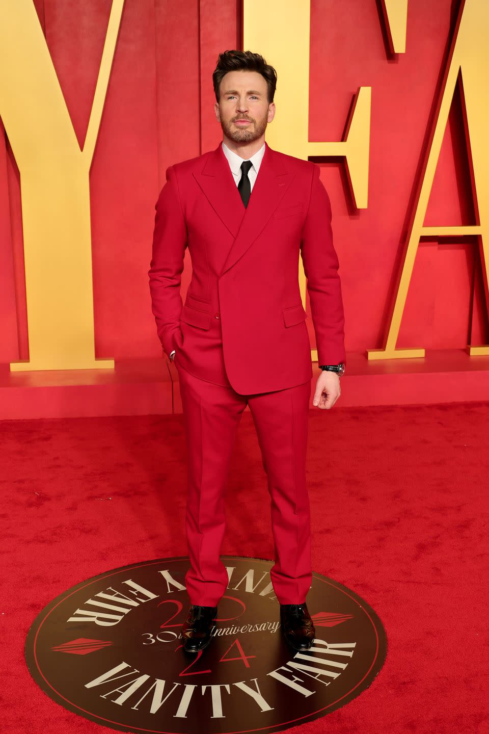 Chris Evans at the Vanity Fair Oscar Party