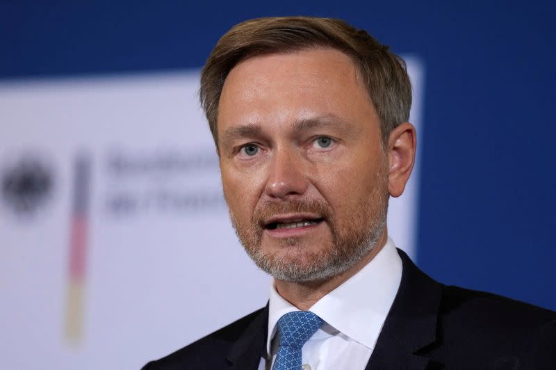 FILE PHOTO: German Finance Minister Christian Lindner attends a news conference after a meeting of the stability council in Berlin