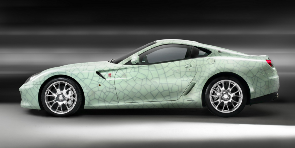 <p>This strange 599 one-off was auctioned in 2009 for $1.3 million. Lu Hao, the first Chinese artist to work with Ferrari, designed the look using inspiration from Dong dynasty Ge Kiln pottery patterns. </p>