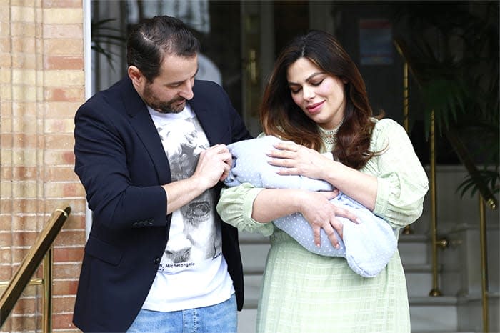 Marisa Jara junto a su pareja  Miguel y su hijo, Tomás