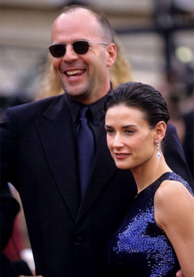 Bruce and Demi Moore at the Emmy Awards, 1997