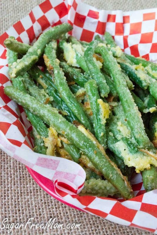 <p>Sugar Free Mom</p><p>A flavorful and unique finger food perfect for BBQs!</p><p><a href="http://www.sugarfreemom.com/recipes/oven-fried-garlic-parmesan-green-beans/" rel="nofollow noopener" target="_blank" data-ylk="slk:Get the recipe!;elm:context_link;itc:0;sec:content-canvas" class="link rapid-noclick-resp">Get the recipe!</a></p>