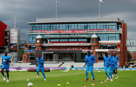 Cricket - West Indies Nets - Emirates Old Trafford, Manchester, Britain - September 18, 2017 West Indies during nets Action Images via Reuters/Jason Cairnduff