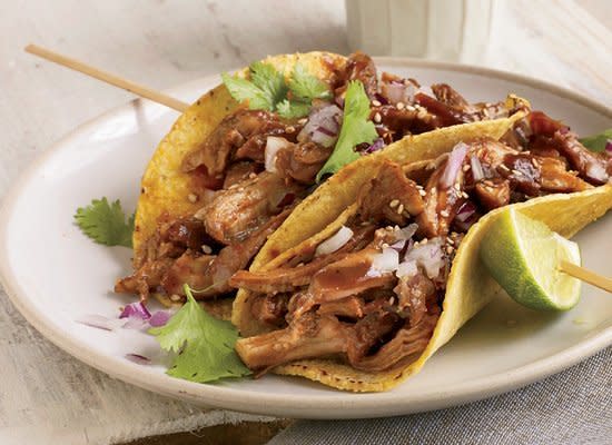 <strong>Get the <a href="http://www.huffingtonpost.com/2011/10/27/beer-braised-turkey-tacos_n_1058230.html" target="_hplink">Beer-Braised Turkey Tacos</a> recipe by Joseph De Leo from Food & Wine</strong>