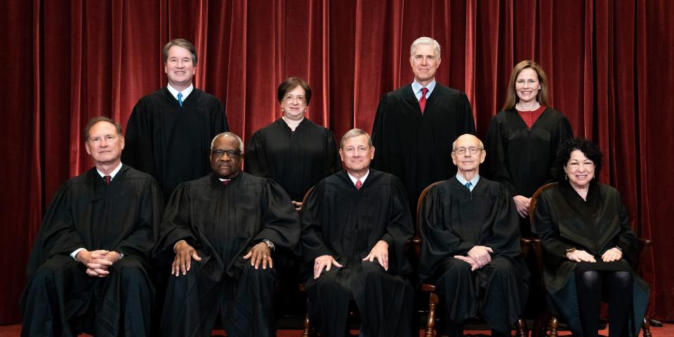 The nine supreme court justices