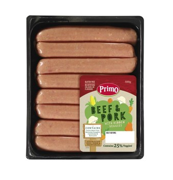 Gabi Jo said her Coles order came with these Primo beef and pork sausages. 