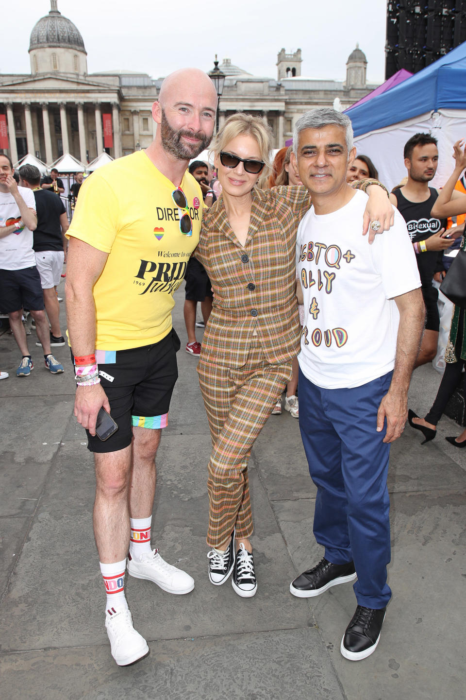 Renee Zellweger pictured with London Mayor Sadiq Khan (right) at Pride in London 2019. [Photo: Getty]