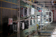 Cars are seen inside the Saipa Syria Factory in the industrial city of Hassia in Homs, Syria September 9, 2018. Picture taken September 9, 2018. REUTERS/Omar Sanadiki