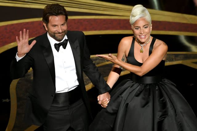 <p>Kevin Winter/Getty</p> Bradley Cooper and Lady Gaga during the 91st Annual Academy Awards on February 24, 2019 in Hollywood, California.