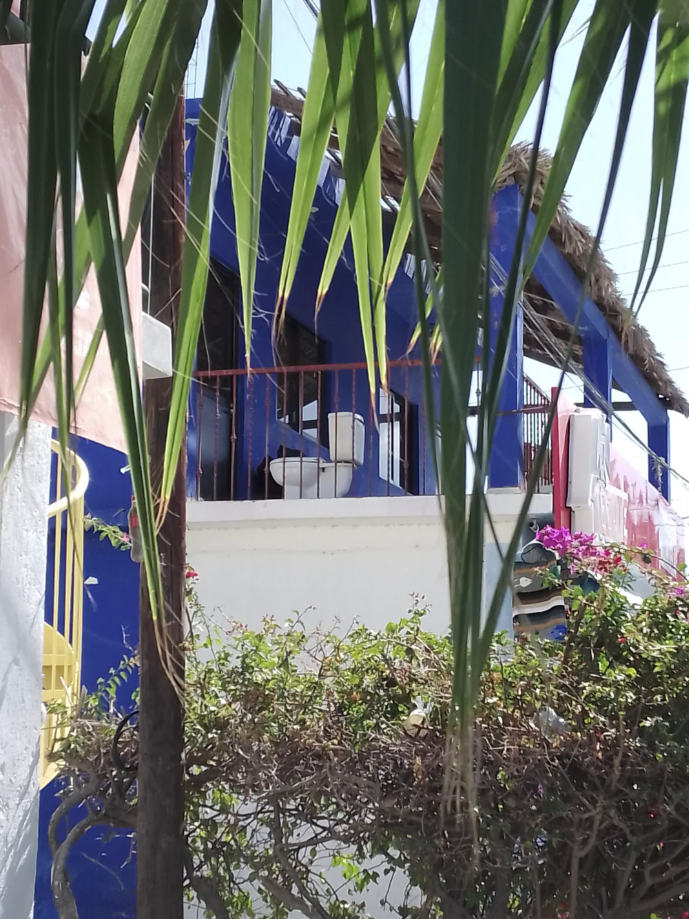 Toilet outside on a balcony