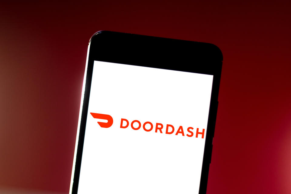 BRAZIL - 2019/07/01: In this photo illustration the DoorDash logo is seen displayed on a smartphone. (Photo Illustration by Rafael Henrique/SOPA Images/LightRocket via Getty Images)