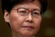 Hong Kong Chief Executive Carrie Lam holds a news conference in Hong Kong