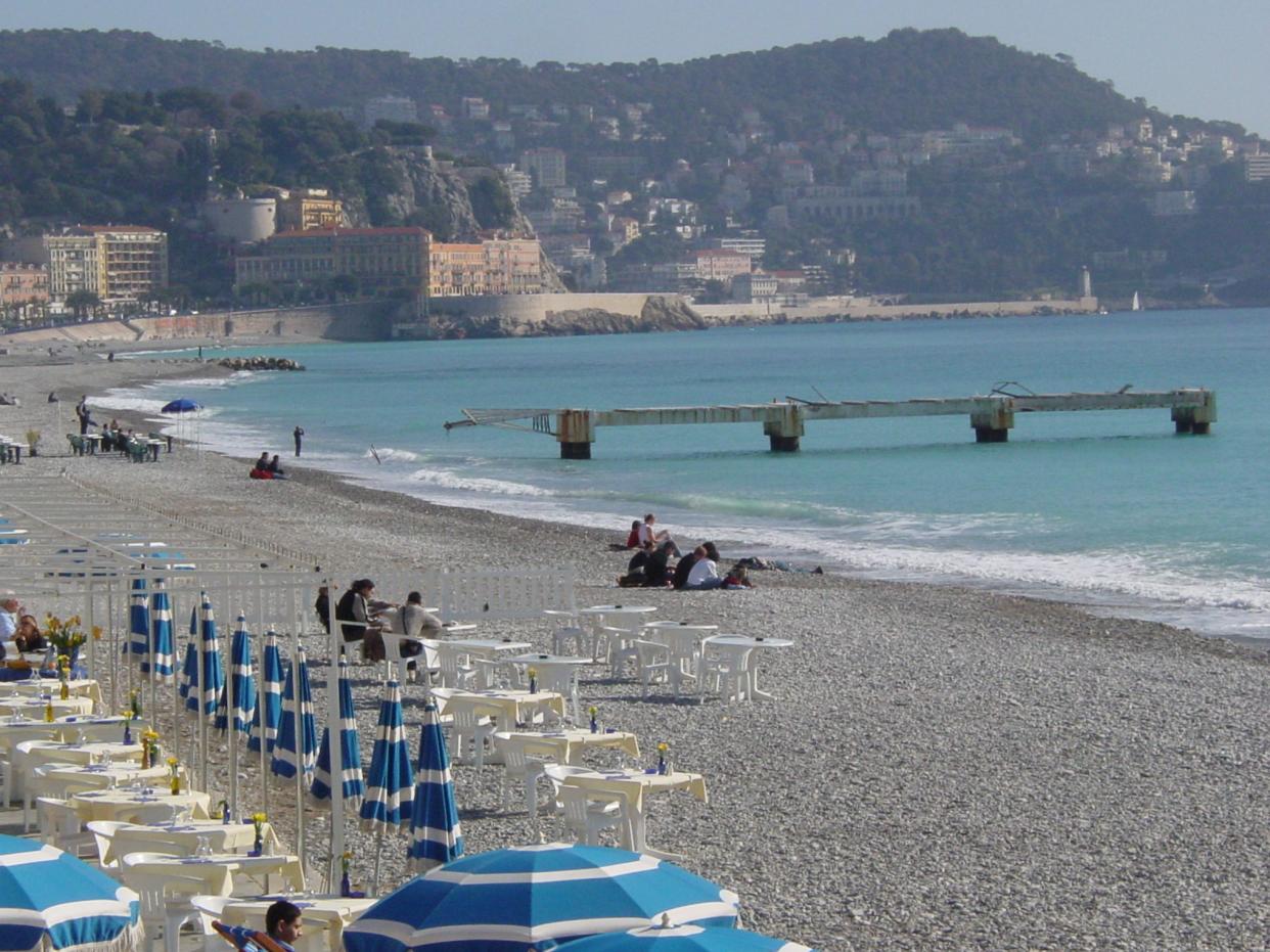 Opening up? The beach at Nice in southern France, currently on the UK ‘green list' (Simon Calder)
