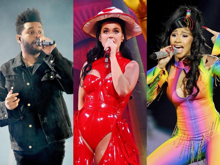 the weeknd katy perry cardi b