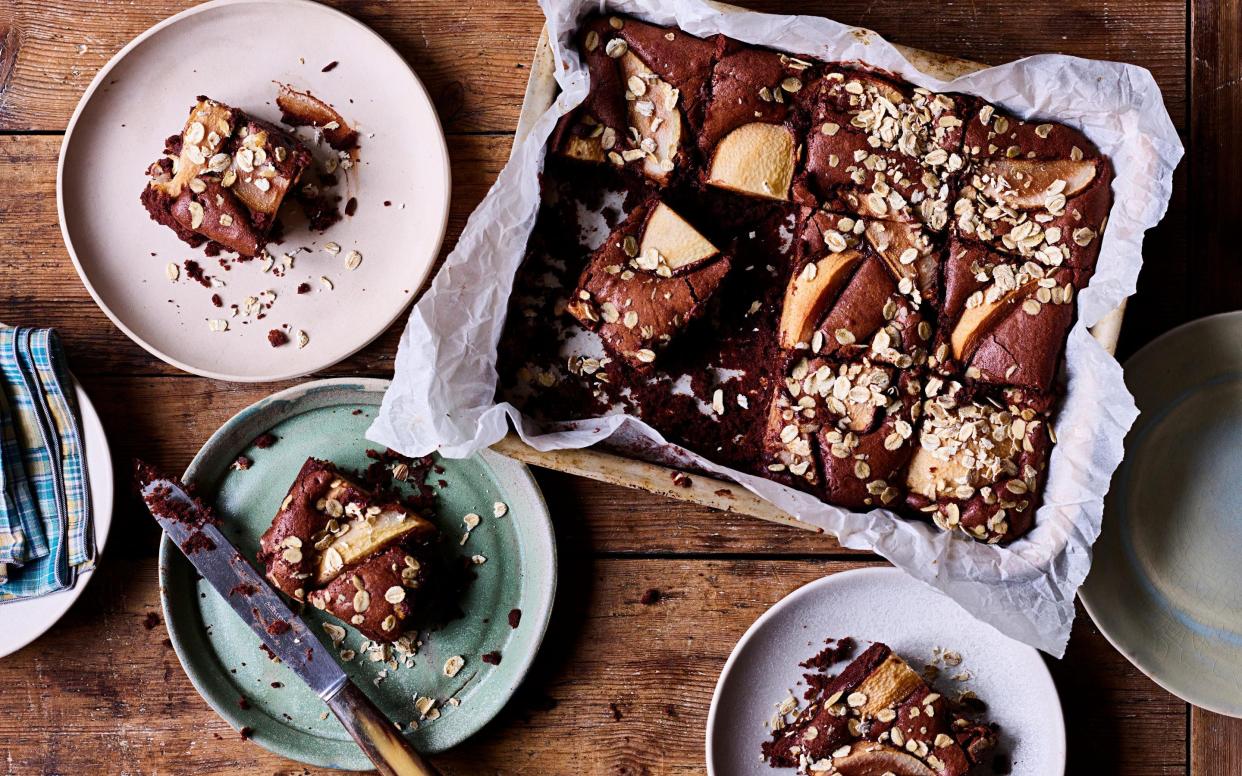 Pear, chocolate and whisky brownies - Steven Joyce