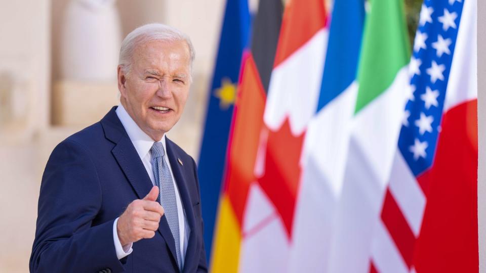 Joe Bidens Verhalten beim G7-Gipfel sorgte wiederholt für Gesprächsstoff (Bild: dpa)