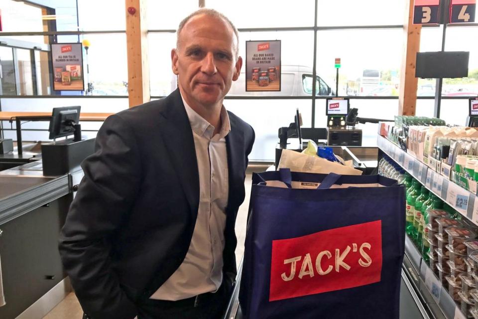 Tesco chief executive Dave Lewis, at the new Jack's store in Chatteris, Cambridgeshire (PA)