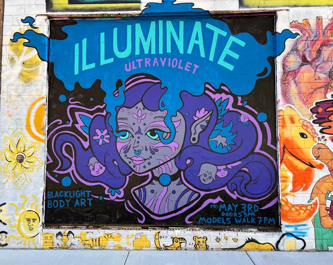 The Hub Art Factory in downtown Canton will host the "Illuminate" art show on May 3 during First Friday festivities. "Illuminate" will feature models wearing body paint with glow-in-the-dark effects.