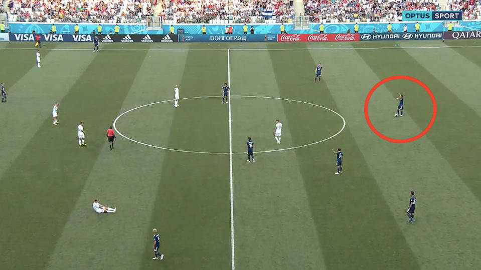 Japan’s time-wasting tactics at the World Cup have been widely condemned. Pic: Optus Sport