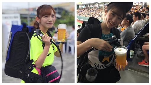 日本職棒球場啤酒妹。（示意圖，非當事人／翻攝自推特）