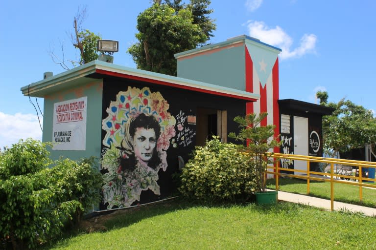 A mural on a building of a self-help community program in the Mariana neighborhood in the city of Humacao, Puerto Rico