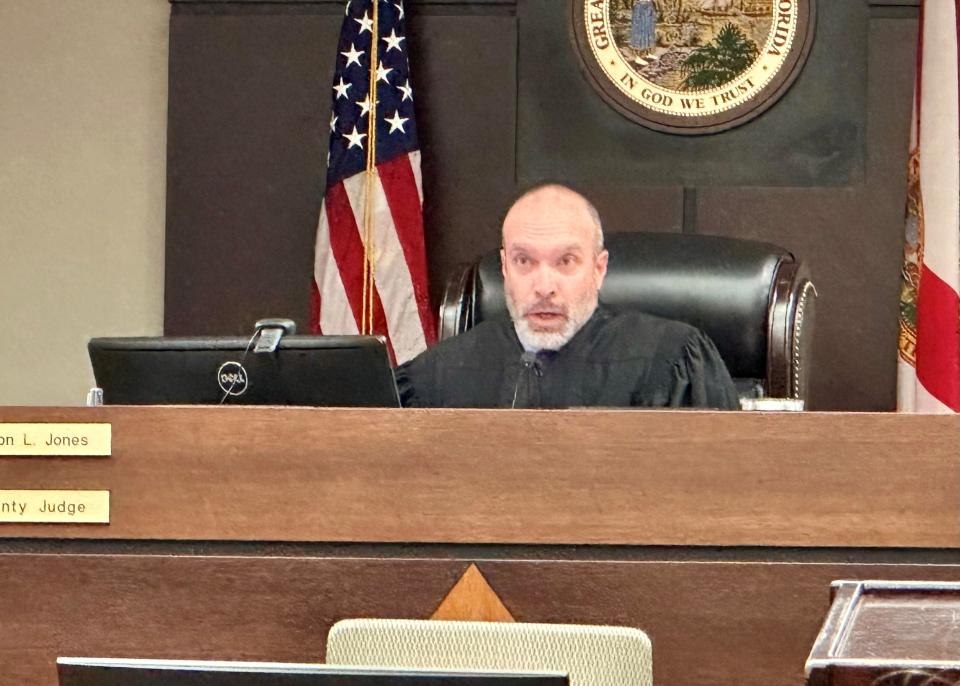 Leon County Judge Jason Jones presides over the DUI trial of Calvin Riley Sr., on April 5, 2024, at the County Courthouse.